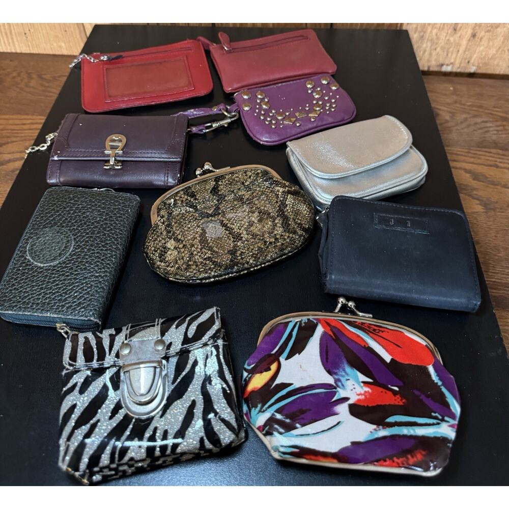 Coin Purses & Card Holders Mixed Styles Lot of 10 - Picture 2 of 14